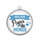 Pendentif Cabochon Argent - meilleur papa
