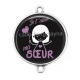 Connecteur Cabochon Argent - je t'aime ma soeur