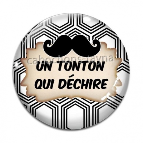 Cabochon Verre - un tonton qui déchire