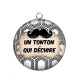 Pendentif Cabochon Argent - un tonton qui déchire