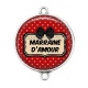 Connecteur Cabochon Argent - marraine d'amour