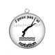 Pendentif Cabochon Argent - j'peux pas j'ai natation