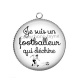 Pendentif Cabochon Argent - je suis un footballeur qui déchire
