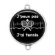 Connecteur Cabochon Argent - j'peux pas j'ai tennis