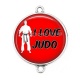 Connecteur Cabochon Argent - I love judo