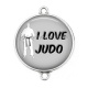 Connecteur Cabochon Argent - i love judo
