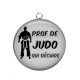 Pendentif Cabochon Argent - prof de judo qui déchire