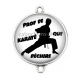 Connecteur Cabochon Argent - prof de karaté qui déchire