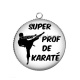 Pendentif Cabochon Argent - super prof de karaté