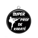 Pendentif Cabochon Argent - super prof de karaté