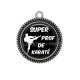 Pendentif Cabochon Argent - super prof de karaté