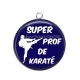 Pendentif Cabochon Argent - super prof de karaté