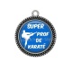 Pendentif Cabochon Argent - super prof de karaté