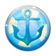 Cabochon Verre - ancre de mer