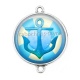 Connecteur Cabochon Argent - ancre de mer