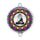 Connecteur Cabochon Argent - bouddha méditation