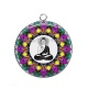 Pendentif Cabochon Argent - bouddha méditation