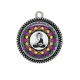 Pendentif Cabochon Argent - bouddha méditation