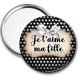 Miroir de poche - je t'aime ma fille