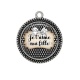 Pendentif Cabochon Argent - je t'aime ma fille