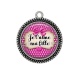 Pendentif Cabochon Argent - je t'aime ma fille