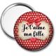Miroir de poche - je t'aime ma fille