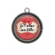 Pendentif Cabochon Argent - je t'aime ma fille