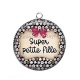 Pendentif Cabochon Argent - super petite fille