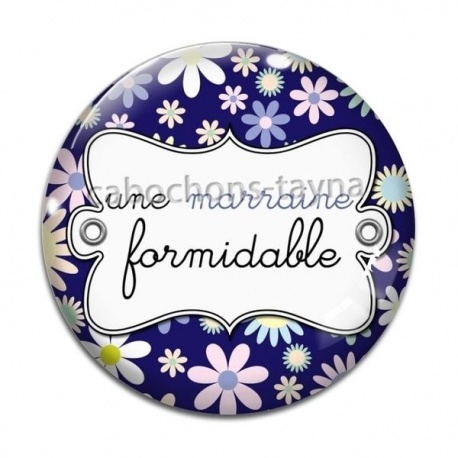 Cabochon Verre - une marraine formidable