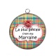 Pendentif Cabochon Argent - la plus géniale c'est ma marraine