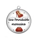 Pendentif Cabochon Argent - une formidable marraine 