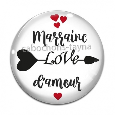 Cabochon Verre - marraine love d'amour