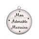Pendentif Cabochon Argent - mon adorable marraine
