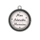 Pendentif Cabochon Argent - mon adorable marraine