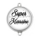 Connecteur Cabochon Argent - super marraine