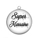 Pendentif Cabochon Argent - super marraine