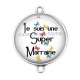 Connecteur Cabochon Argent - super marraine