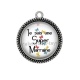 Pendentif Cabochon Argent - super marraine