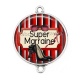 Connecteur Cabochon Argent - super marraine