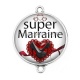Connecteur Cabochon Argent - super marraine