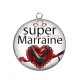 Pendentif Cabochon Argent - super marraine