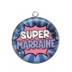 Pendentif Cabochon Argent - super marraine