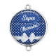 Connecteur Cabochon Argent - super marraine