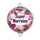Connecteur Cabochon Argent - super marraine