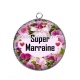 Pendentif Cabochon Argent - super marraine