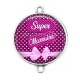 Connecteur Cabochon Argent - super marraine