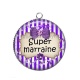 Pendentif Cabochon Argent - super marraine