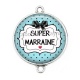 Connecteur Cabochon Argent - super marraine