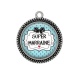Pendentif Cabochon Argent - super marraine