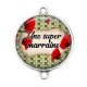 Connecteur Cabochon Argent - super marraine